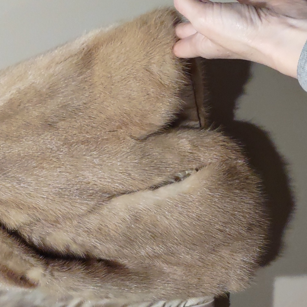 Mink Fur Jacket Wrap Blonde Vintage Rodeo Winter Montana Colorado Vacation - Picture 7 of 11